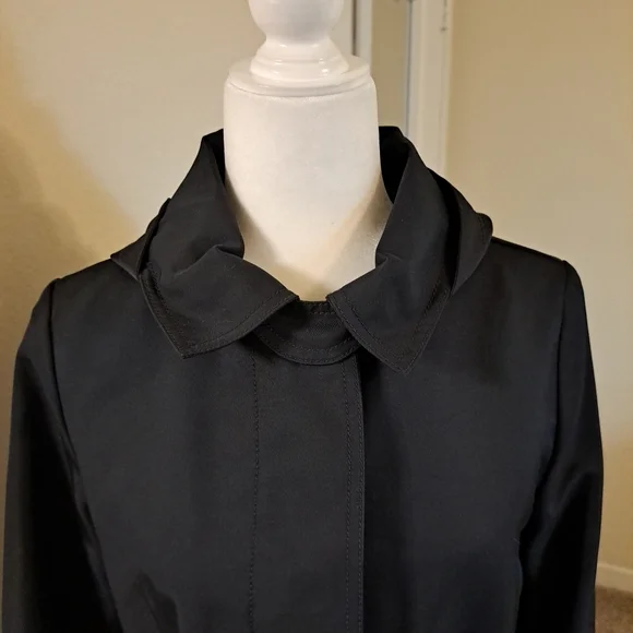 NWT Antonio Melani Hooded Trench Coat Short Black Size S